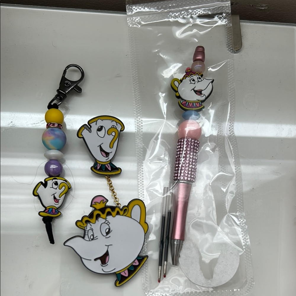 Beauty and the Beast Keychain and Pen Set